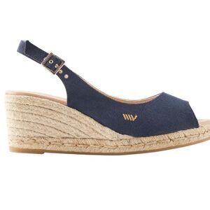 Viscata Barcelona Gavina Canvas Espadrille Sandal Wedges - 39 - Good Used Cond.